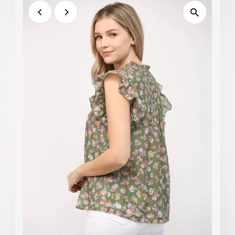 Status By Chenault Tassel Tie Flutter Short Sleev… - image 2